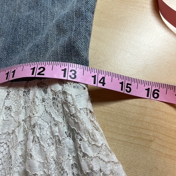 URBAN Outfitters Jean Corset Dress with Lace Skirt Size Medium Motel Rocks - Picture 13 of 14